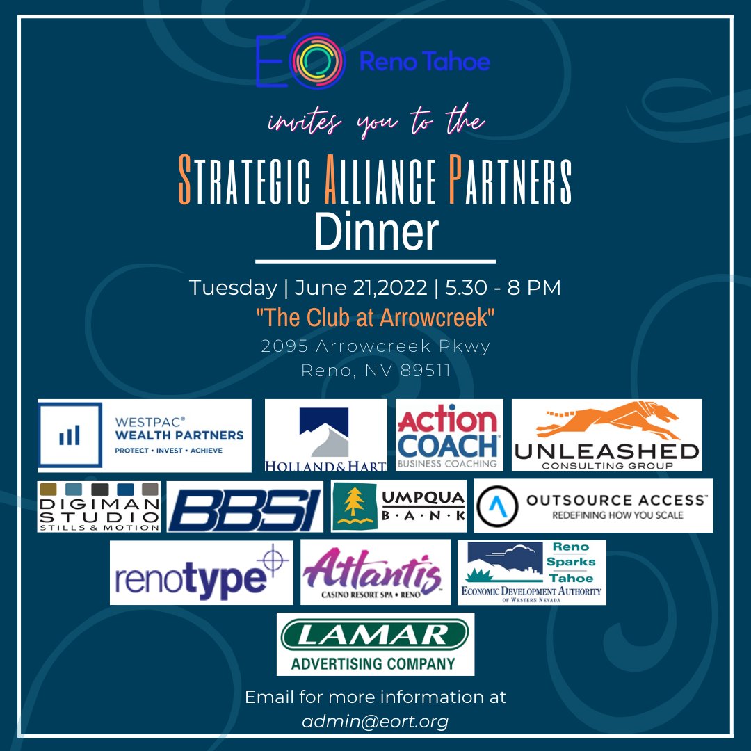 EORENOTAHOE's tweet photo. Let's support our Partners at this awesome event on June 21. Join us for this special event and take advantage of how our SAPs can help your business. You'll have a chance to win an oculus headset, play bocce ball, and meet fellow EO members. https://t.co/ZmgVfNdTN3