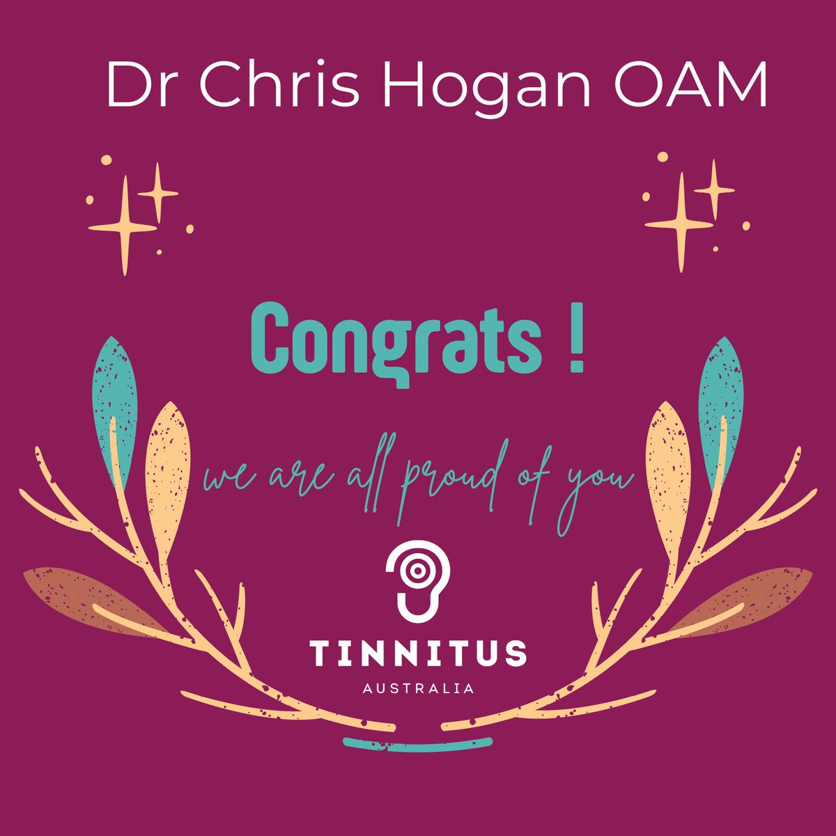 We're pleased as punch for, and super proud of, our colleague Dr Chris Hogan, who was awarded the Medal of the Order of Australia in the Birthday Honours. Learn more about Chris's tinnitus story zcu.io/b7w5