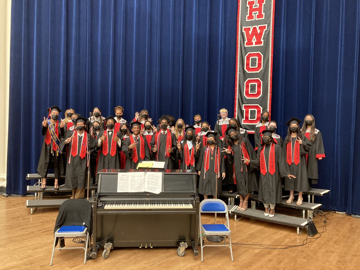 Graduation 2022 for the Northwood Gladiators — always a beautiful, bittersweet moment.  Thank you, seniors, for one last performance.  Nothing is gonna stop you!  This is just the beginning. Congrats as well to the talented speakers; honored to coach you &amp; hear your stories! 🎉