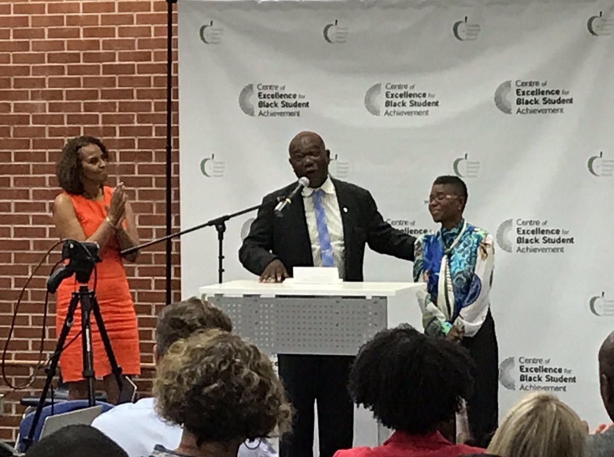 Both Karen Murray and Jacqueline Spence were recognized for their tireless efforts to get the Centre of Excellence for Black Student Achievement (the first of its kind in Canada) started to serve both students and community. #BlackExcellence #BlackJoy @tdsb_cebsa @tdsb