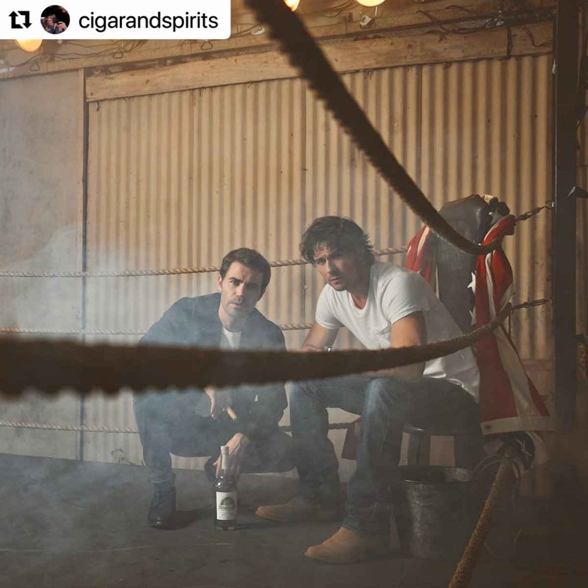 brothersbondfan's tweet photo. Good things are fast approaching. Let’s all thank @CigarSpiritsMag for giving us this sneak peek and cheers to our favorite boys @paulwesley and @iansomerhalder for being cover material again! 

#BrothersBondBourbon 🥃

📸 credit @johnrussophoto https://t.co/PC4VyibJYM