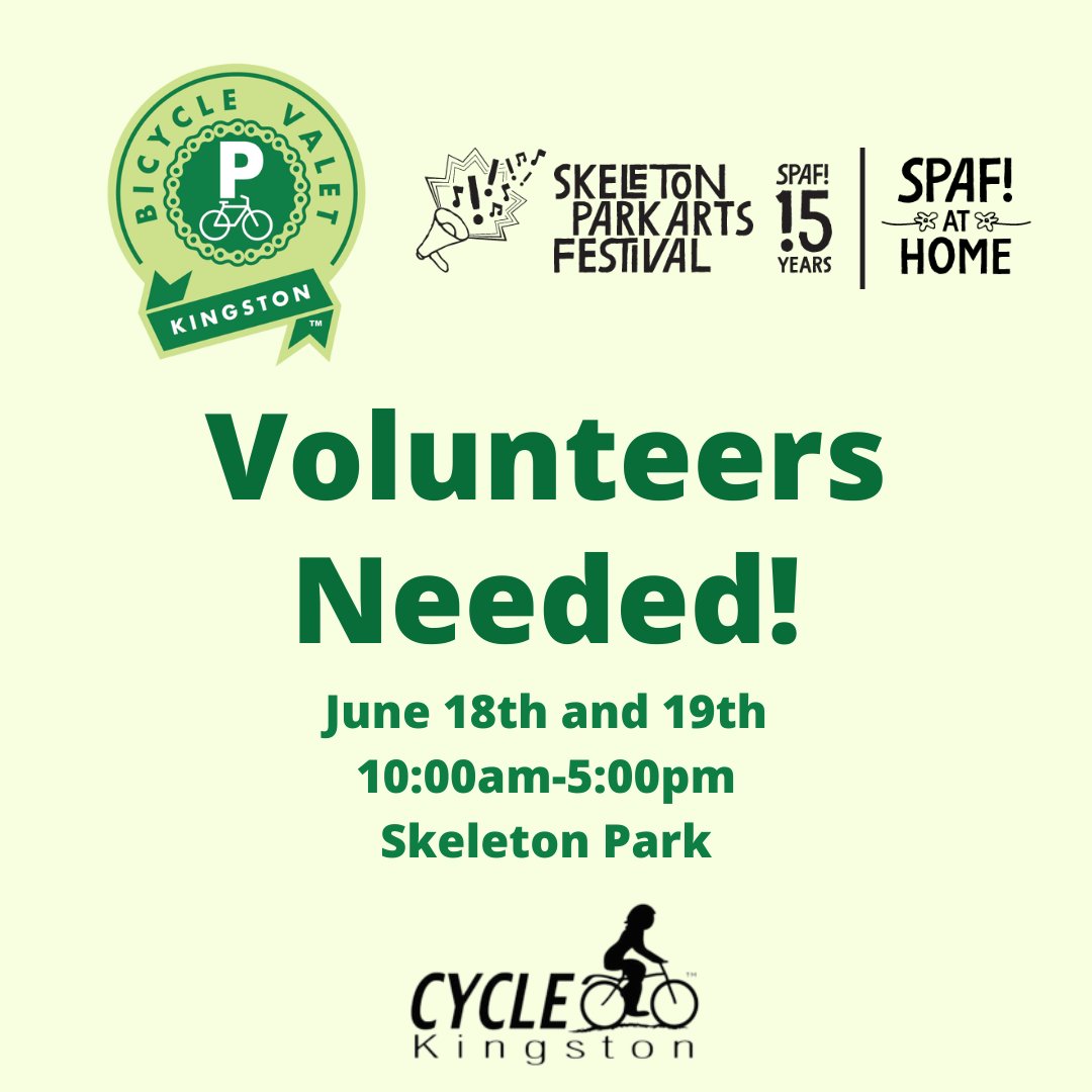 BikeValetYGK's tweet photo. BVK will be at the Skeleton Park Arts Fest this weekend! Volunteers will work the BVK booth signing-in, parking, supervising and returning bikes. We currently need people for two-hour shifts from 12 to 5. Email us at bicyclevaletkingston@gmail.com or DM us if you're interested!🚴 https://t.co/dLLgk3ewrB