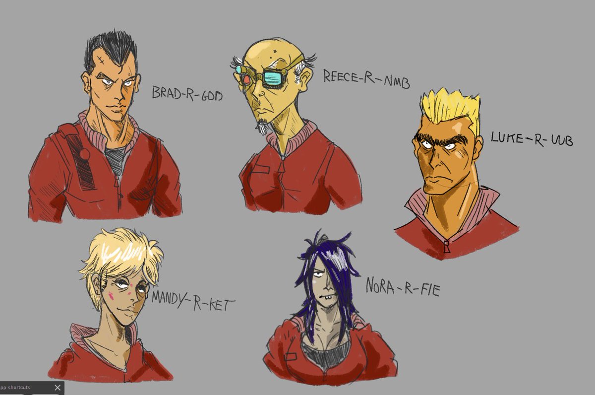 ZAC__IMPACT's tweet photo. Quick headshots I did for a Paranoia session with some friends! #Tabletop #PARANOIArpg #friendcomputer https://t.co/t8MIeAjkzk