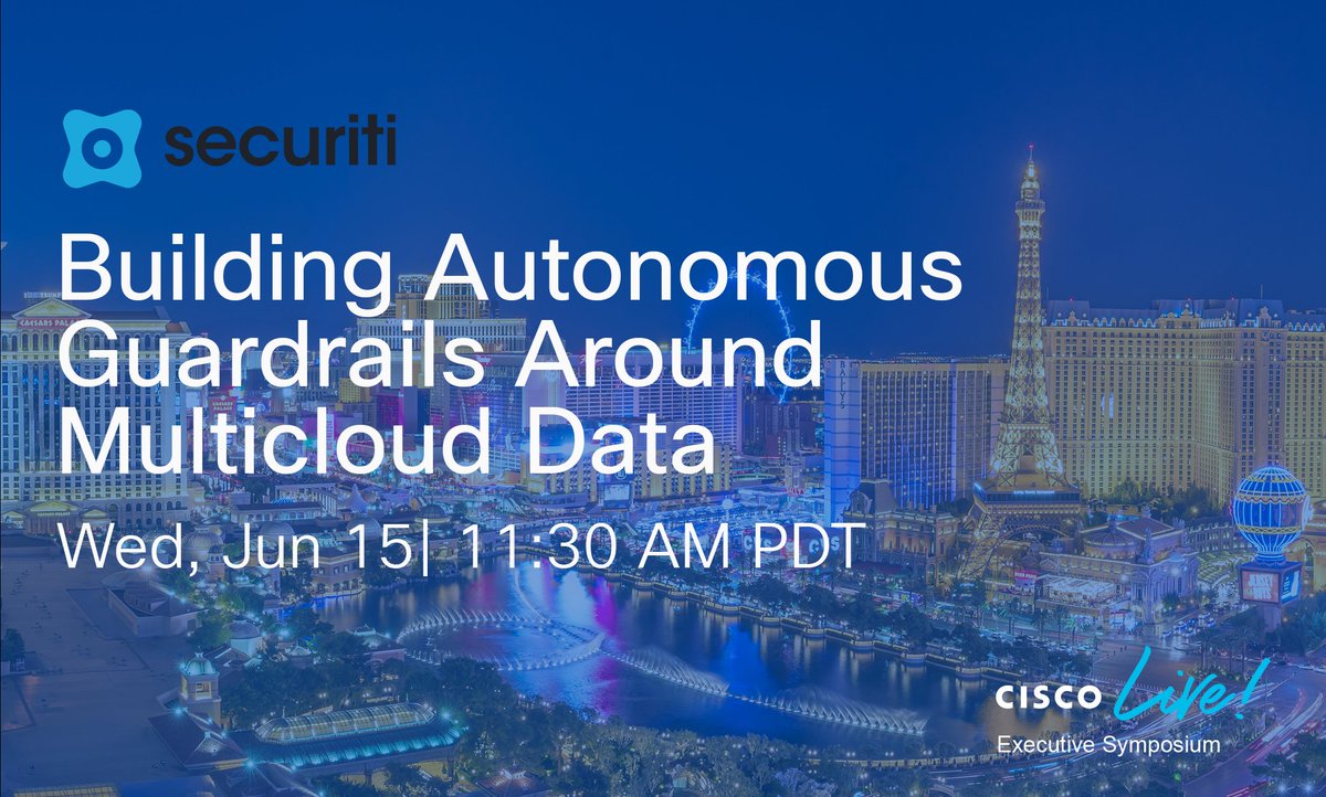 Head on over to the Security Village at #CiscoLive today to check out <a href="/SecuritiAI/">Securiti</a>'s session on how companies can identify data assets in #cloud environments from “lift-and-shift” migration and other timely topics.

Learn more 👉bit.ly/3mEC7P6