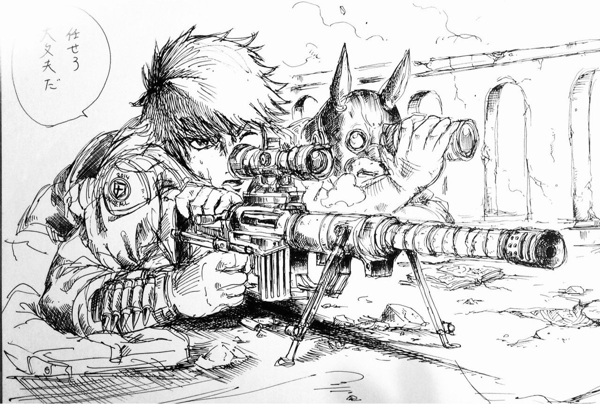 恐竜マンガを描き始めて少し経った2014年頃は、バトル系を求められる中試行錯誤する日々で、恐竜と闘うマンガは自然な流れでした。スナイパーとエクソスーツの2種類で描いてましたが連載叶わず(実力不足)。だから今回エグゾプライマルが出てきたのは正直悔しい気持ちもあり、それ以上に楽しみです。