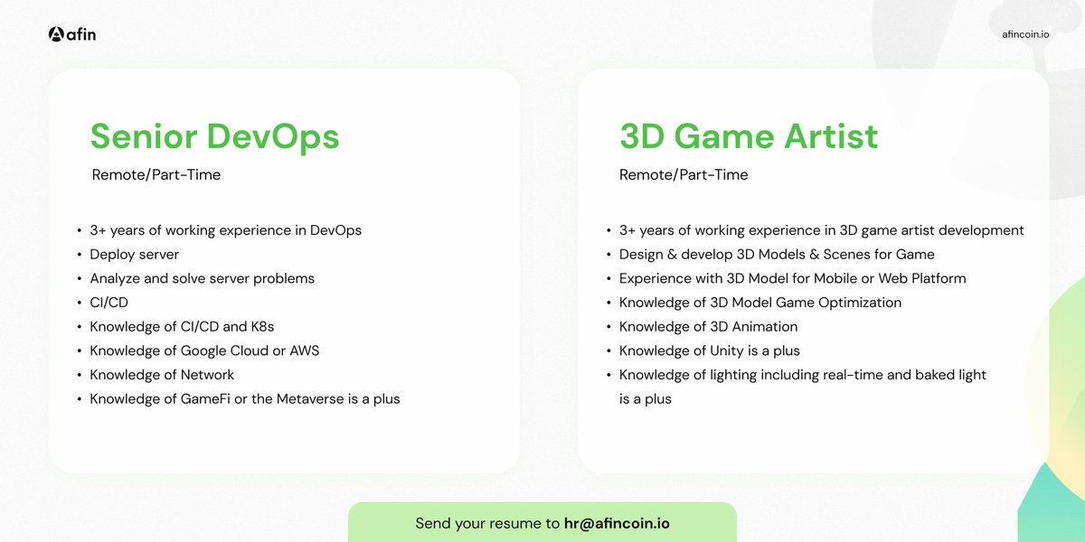NetZero_game's tweet photo. 🟢Green Alert 🟢

Wanna be part of the green future we're creating and expanding the world of @NetZero_Game? 🌍 

⭐ We're looking for highly experienced developers and 3D game artist to join our team 🚀

📩 Send your resume to hr@afincoin.io https://t.co/topK40zqS8