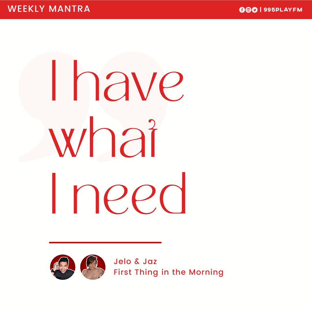 995PlayFM's tweet photo. Step back and appreciate what you have! ✨
Talent? Job? Life? Friendship? A new parcel? You got it all bestie! Stay blessed 🙏🏼

Catch up on our Weekly Mantra on First Thing in The Morning every M-F, 7 AM

#WeeklyMantra995 #FTIM995 https://t.co/oMgTnx60Y6