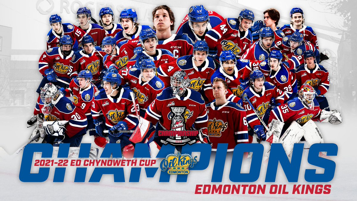 TheWHL's tweet photo. The @EdmOilKings are WHL Champions!

The Oil Kings defeated the Seattle Thunderbirds 2-0 in Game 6 of the 2022 #WHLChampionship Monday. 

📰 | https://t.co/p698wt09jM https://t.co/pVsivAJCxi