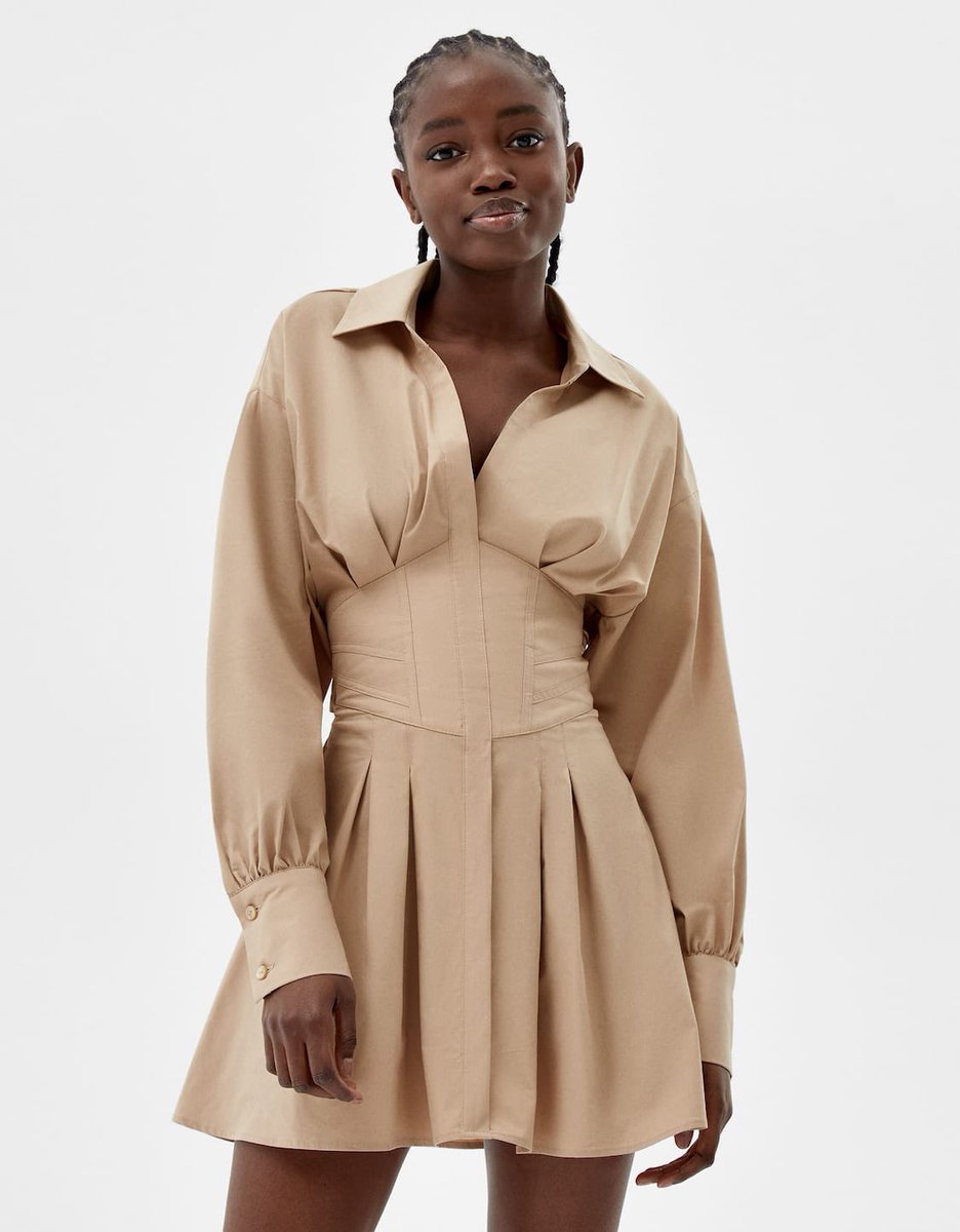 poplin mini shirt dress with corset detail Miss Selfridge - Mini Dress - Women - Nylon/Cotton - 12 US