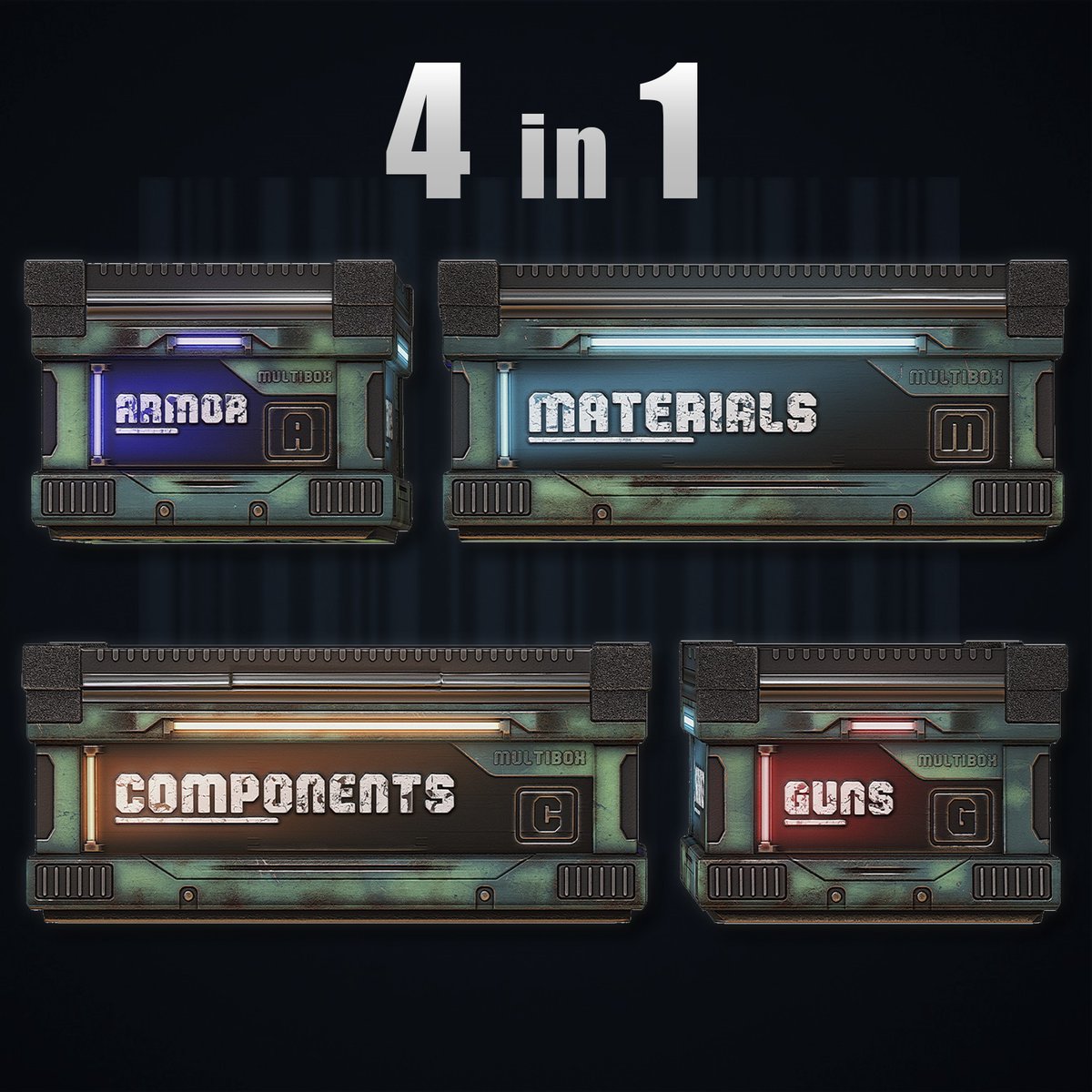 Krovv_'s tweet photo. New skin for RUST in my Steam Workshop
- MULTIBOX - General [GLOW]
Special offer
4 in 1

Ideal for your loot room, just rotate the box and you will have a container for a different group of items
https://t.co/1lhhmglJ3F
Hope you guys like it

@gerrmanman

 #rustskins #playrust https://t.co/wKSw4uUapM