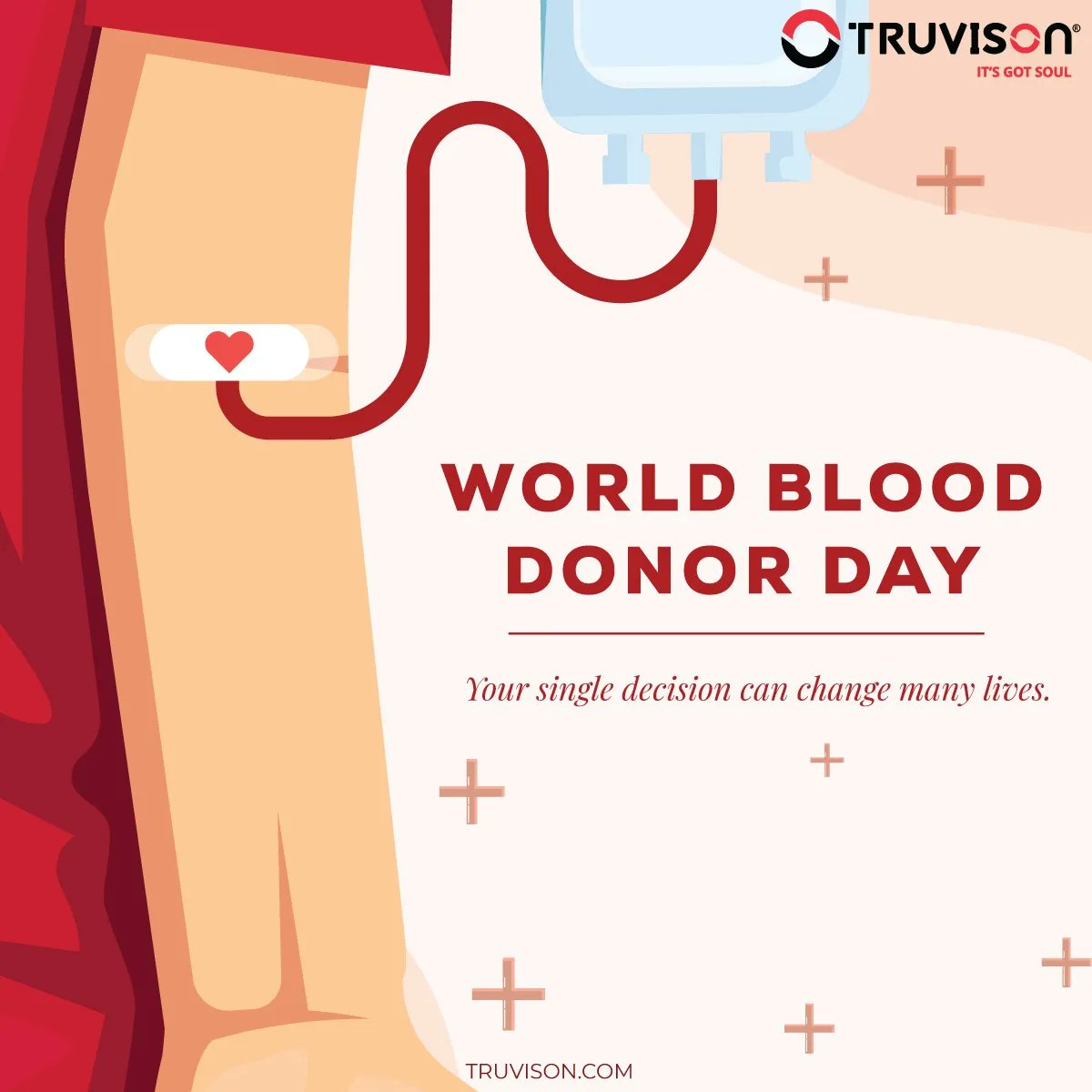 TruvisonInd's tweet photo. A small gesture can impact many lives if you can consider donating blood. Many people out there need your help and will be forever grateful to you! Let's spread awareness around us this World blood donor day! 🩸
https://t.co/HeMaqxsM72
#Truvison #WorldBloodDonorDay #DonateBlood https://t.co/EBCpt01XPm