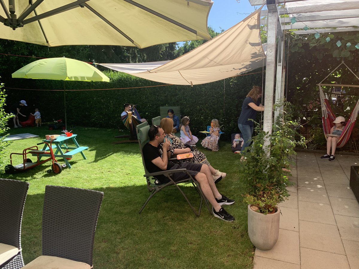JanoschekMarc's tweet photo. Last weekend we had our traditional annual @cqumatUZH group BBQ in our backyard together with all families and collaborators @GuguchiaZurab and Daniel Mazzone. Great fun to have everybody hang out ranging in ages from a few month to a few decades. #team #family https://t.co/fj7KZZh1UT