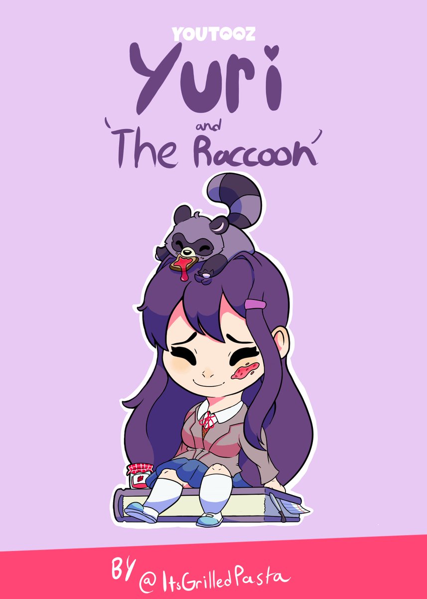 GrilledPastaOld's tweet photo. Ummm... Idk How to use Twitter, I just got it a couple days ago, so I could submit this for #ddlctooz, So I hope I'm doing this correctly haha. 

Here's My Submission (And Probably only Submission) of Yuri and "The Raccoon."
#DDLC #ddlcyuri https://t.co/VPTMkKcy4s