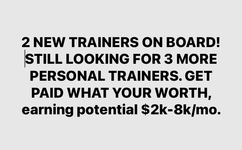 Looking to make money as a Personal Trainer, text Mark Wright @ 770-330-4424. Serious inquiries ONLY please.