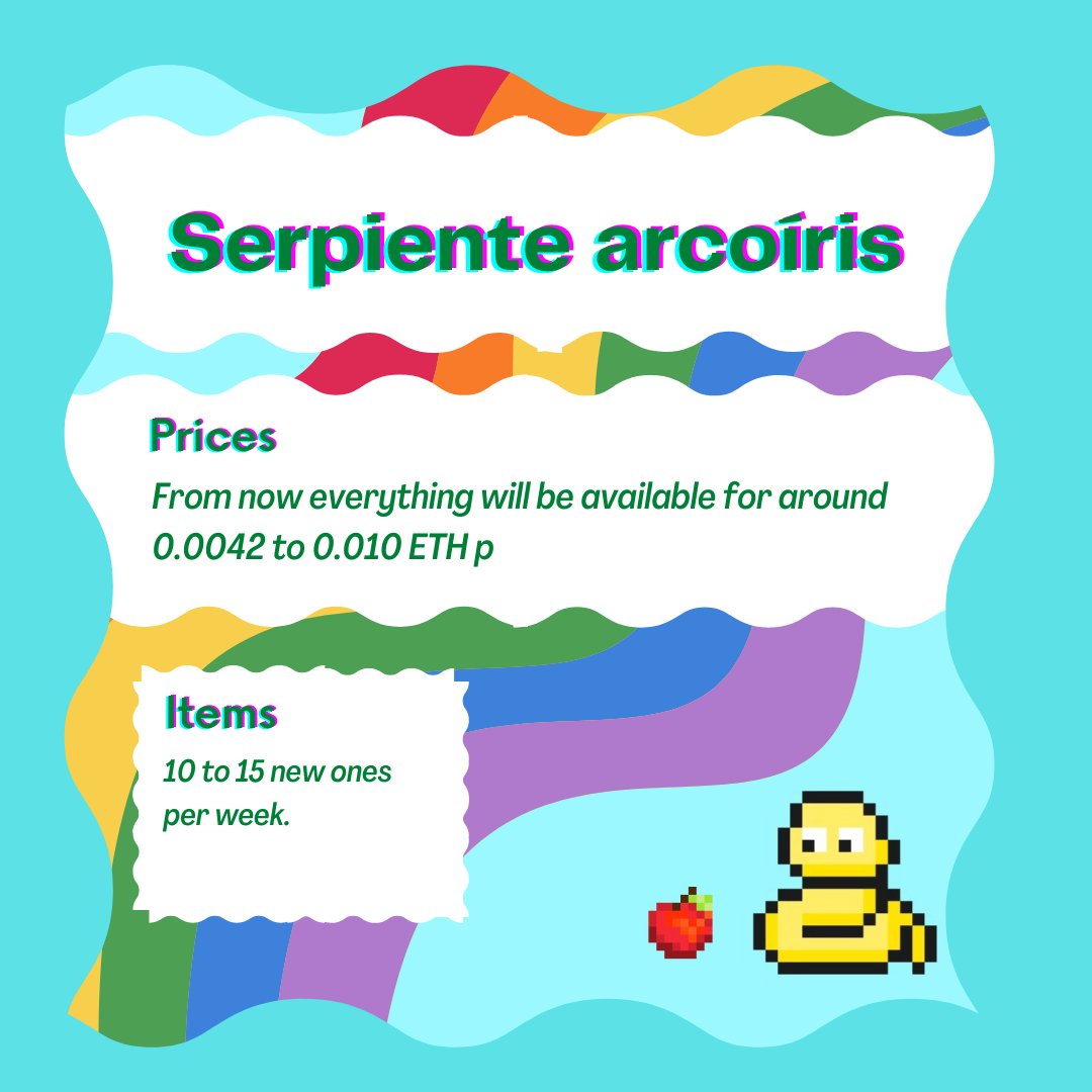 Snake_Arcoiris's tweet photo. 🐍Serpientes Arcoíris🐍
#NFT #NFTs #pixelart #NFTProject #NFTCommunitys  #PolygonNFTs  #cryptoartist #ETH  #NFTpanama #rainbowsnake🌈
hello!👋 come back, I bring new news😁 https://t.co/B31X7D3BJW