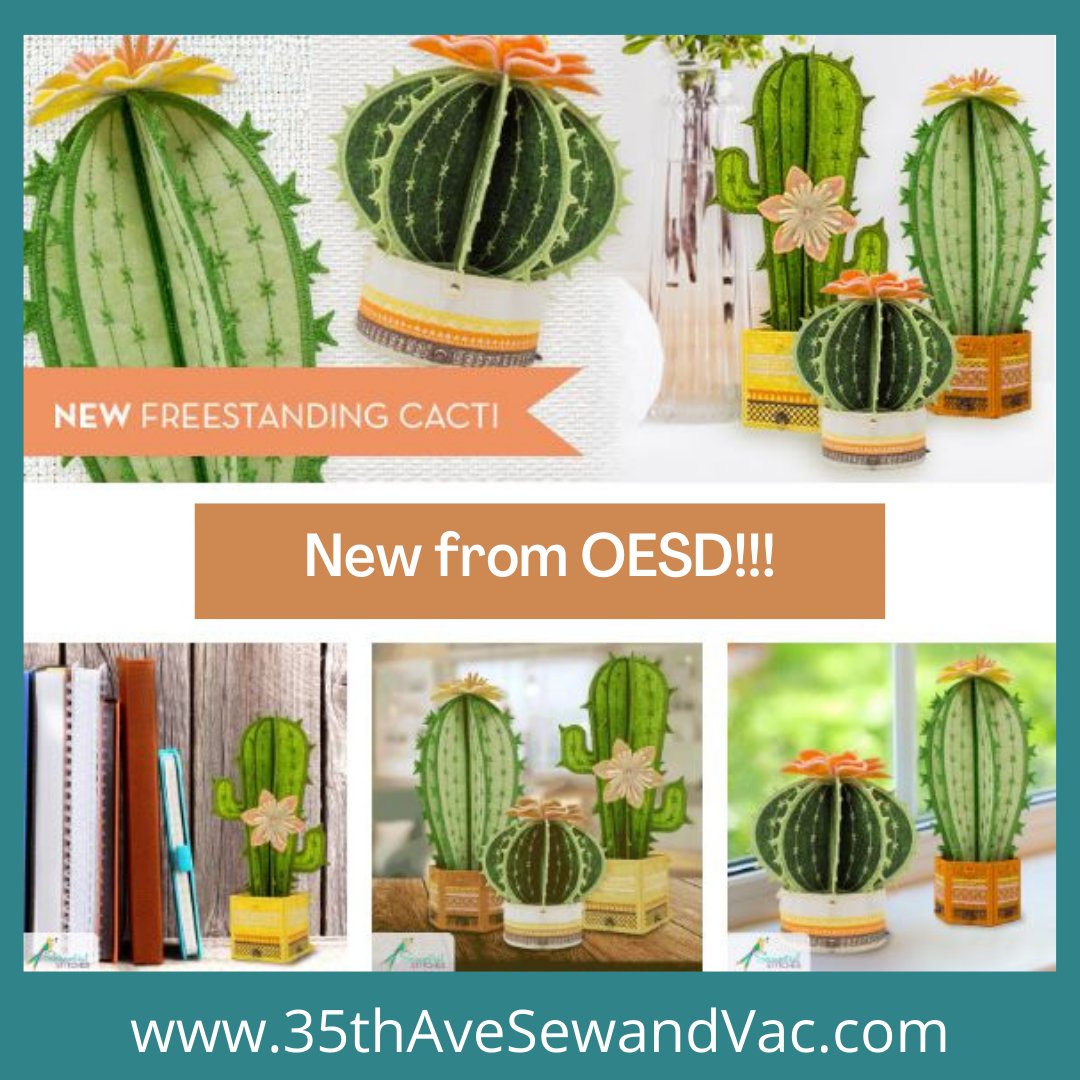35thAvenueSew's tweet photo. New from OESD! Meet Freestanding Cacti, the perfect (and least prickly) cactus to have in your home!
https://t.co/D7Hes1RXqL
#35thavesewandvac #embroidery #machineembroidery #freestandingembroidery #freestandingembroiderydesign #oesd #oesdembroidery #oesdembroideryfun https://t.co/CMR2CYPnHS