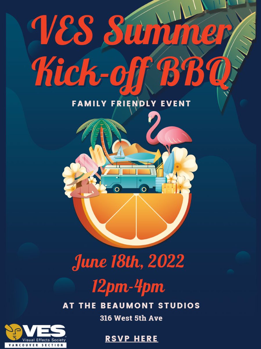 Looking for something fun to do this Saturday? <a href="/VESVancouver/">VES Vancouver</a> is hosting a Summer Kickoff BBQ Event at The Beaumont Studios on June 18th from 12PM 4PM. 
 
The event is open to all VES professionals and families are welcome! You can RSVP here: 

bit.ly/3zxPuIR