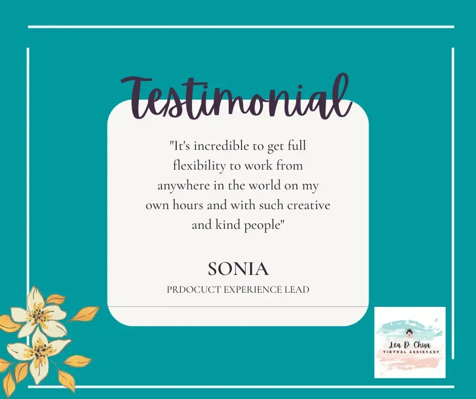 LeaChua7's tweet photo. Can you testify how being a virtual assistant change your life? Share and write your own testimony.

#digitalmediastrategy #findyourniche
#digitalmediamarketing #digitalcreative #digitalcreative #creativeconcepts #mediamarketing #targetaudience #beyourownbrand #beyourbestyou https://t.co/BqkfnVfVgR