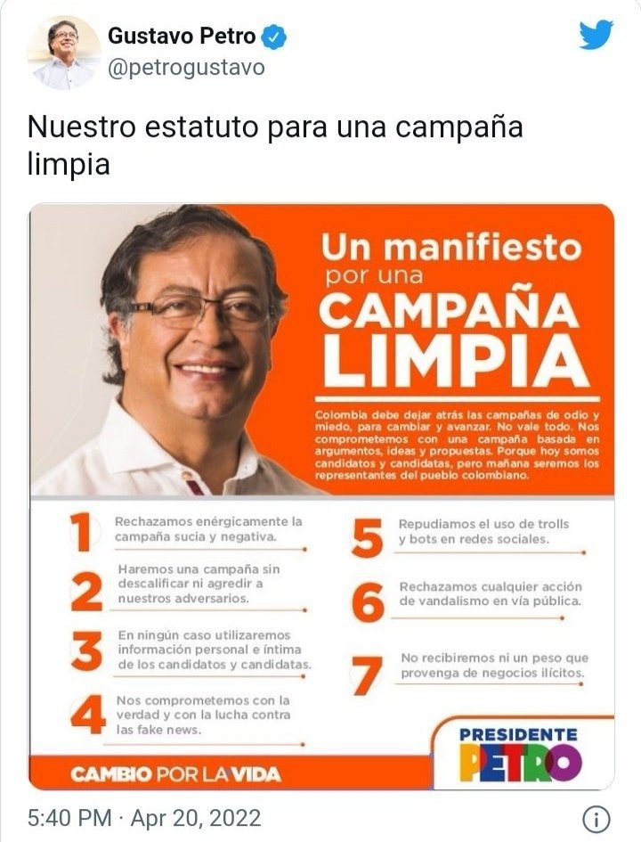 patriciajaniot's tweet photo. “No se hizo campaña sucia”, me dijo Petro en una entrevista. ¿Y este pantallazo filtrado a la @RevistaSemana del chat de un miembro del equipo digital de su partido? ¿Qué pasó con el manifiesto para una “campaña limpia”, senador @petrogustavo ? ¿Otra vez cambió de opinión? https://t.co/61ADz4MENJ