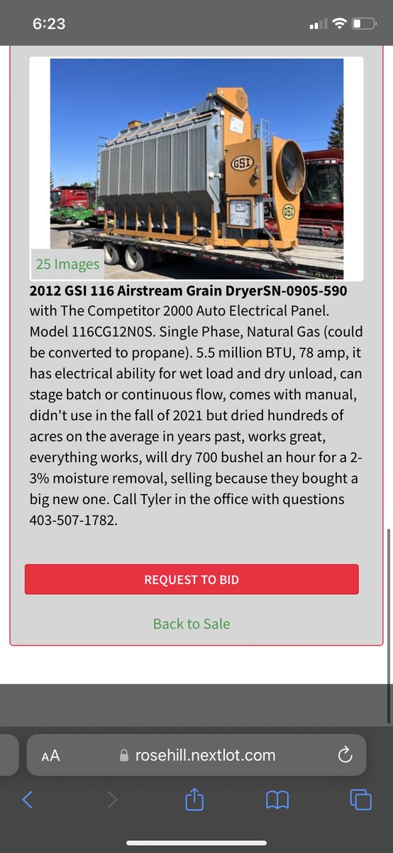 With all this rain better get a grian dryer lined up 😂. We upgraded our dryer last fall and our trusty GSI 116 is selling at Olds Auction Mart online sale this week.  Here is the link.     oldsauction.com