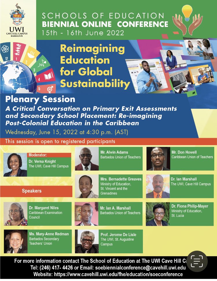 CERJblog's tweet photo. Educational research showcased and discussed starting June 14th @UWI_CaveHill @UWITv @UWImona @TheUWISchoolsofEducation @UWI_StAugustine @UWIOpenCampus @FiveUwi @5islandsguild #EDURESEARCH #teachered #teaching #edutwitter https://t.co/IoyJkTicaW
