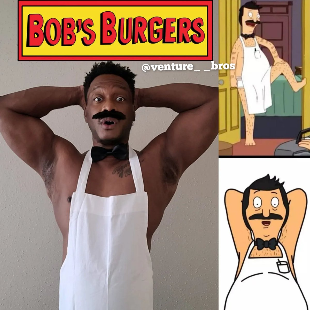 'Hey there lady. Someone order take out or should I say Take Off.' -Bob
#bobsburgers #lindabelcher #thebobsburgersmovie #bobbelcher @BobsBurgersFOX #tinabelcher #bobsburgersmovie #bobsburgerscosplay  @johnrobertsFox @lorenbouchard #blackcosplayhere #bobcosplay