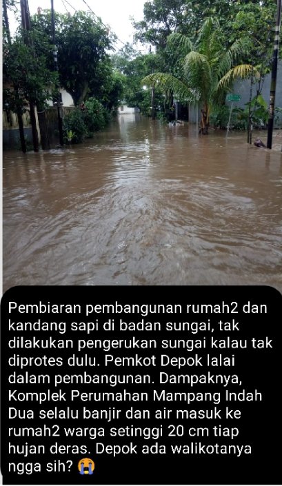 Amara37759869's tweet photo. Banjir udah kayak minum obat di mampang indah 2 depok... Ampyunnn.. kemana nih pemkot depok... https://t.co/s73YeRfq56