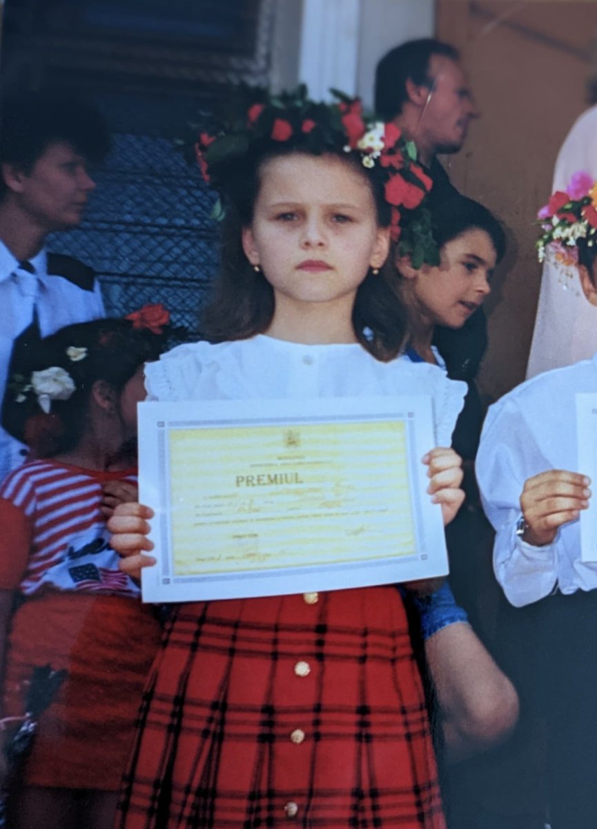 dr_anda_psy's tweet photo. Yesterday I attended my doctoral convocation. My mother gifted me a flower crown as a nod to the Romanian tradition for graduation ceremonies. From grade school to grad school, only the size of the smile has changed #phdone #phdconvocation #phdgraduation https://t.co/3bgebTsrVa