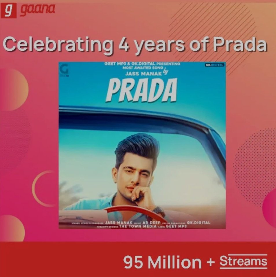 JassManakFamily's tweet photo. 95M streams on gaana ..
#4yearsofprada 🔥 https://t.co/5jXAr0gswL