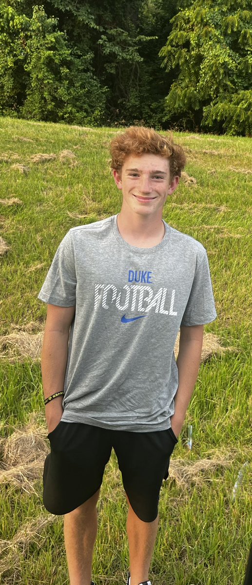 2025MaxThompson's tweet photo. Thank you to all the coaches with @DukeFOOTBALL for running the specialist camp today. I really enjoyed kicking in front of you all. #grey89 @CoachKLars @Coach_Dougherty @CoachMikeElko @CoachCushing @coachhemp @Coach_DFeeley @DanOrnerKicking https://t.co/e48lSznjIu