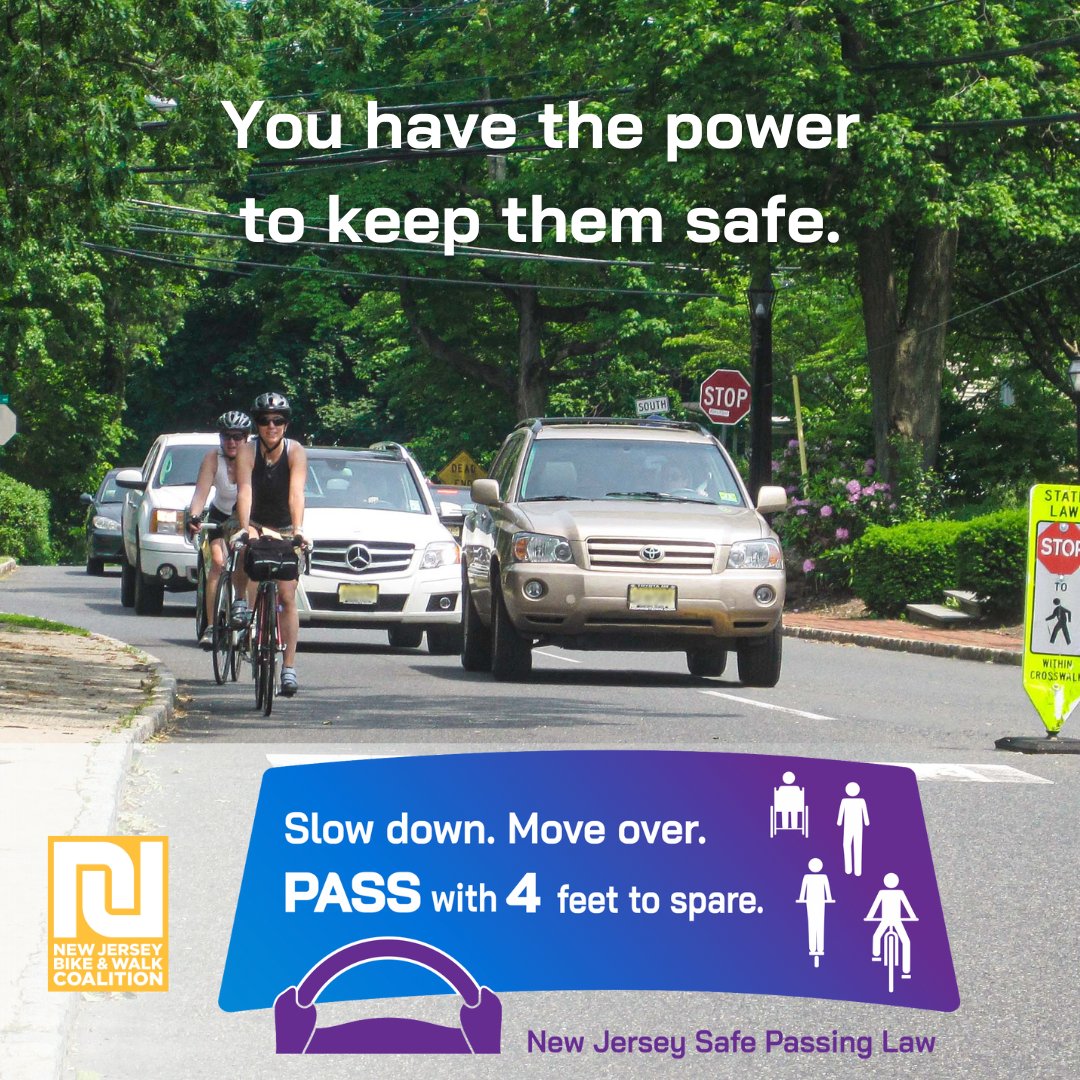 NJBikeWalk's tweet photo. The NJ Safe Passing Law provides clear rules of the road for all motorists. Learn how to pass people sharing the road safely. #SafePass4NJ https://t.co/WuGg6MtDzE
#roadsafety #drivesafe #SafePass #BikeWalkNJ #SafeStreetsForAll #RoadtoZero #VisionZero4NJ #ZeroTrafficDeaths https://t.co/bzAkV8suYV