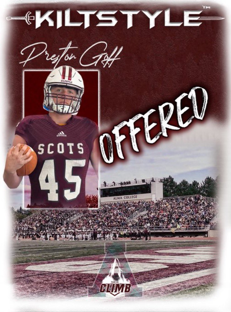Had a wonderful time today at Alma,beyond blessed to receive my first offer ! 
<a href="/Ryan_Ettinger1/">Ryan Ettinger</a> 
<a href="/CoachCouchAlma/">Jason Couch</a> 
<a href="/FootballHowell/">Howell Football</a> 
<a href="/MitchZajac/">Mitchell Zajac</a> 
<a href="/SmTownScouting/">SmallTownScouting</a> 
<a href="/MIexposure/">Michigan Exposure</a> 
<a href="/TheD_Zone/">The D Zone</a>