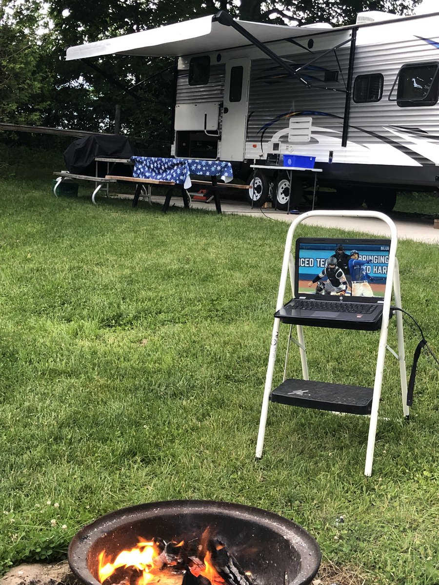 LifebeatsFirstA's tweet photo. Watching @BlueJays camping with a fire https://t.co/xG32uNxLFX