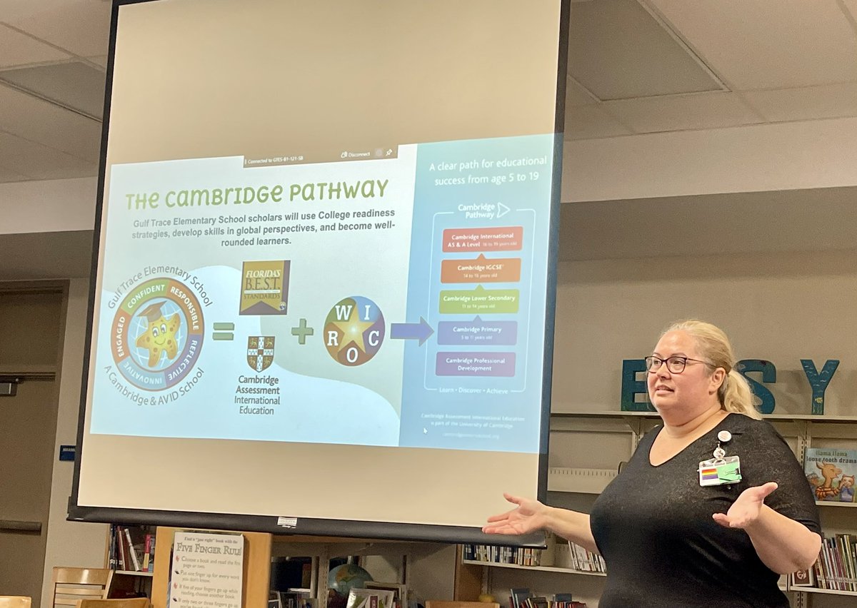 Amy__Torre's tweet photo. Loved seeing our staff back in the building today! Our learning was centered around leveraging Cambridge Learner Attributes and WICOR Strategies to enhance ELA instruction and discovering the alignments between B.E.S.T. Standards and Cambridge English @GTESSeaStars https://t.co/yg6iwHIOTL