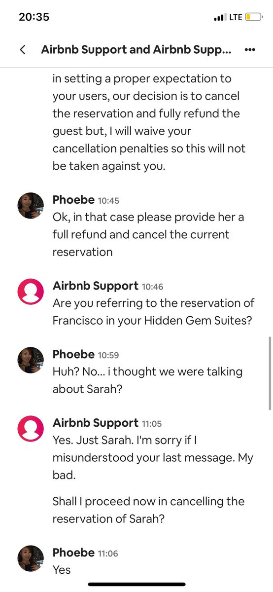 SarahCuster12's tweet photo. @AirbnbHelp yo Airbnb. The host told you to give me a full refund yet you didn’t??? https://t.co/xpn3kI4D6l