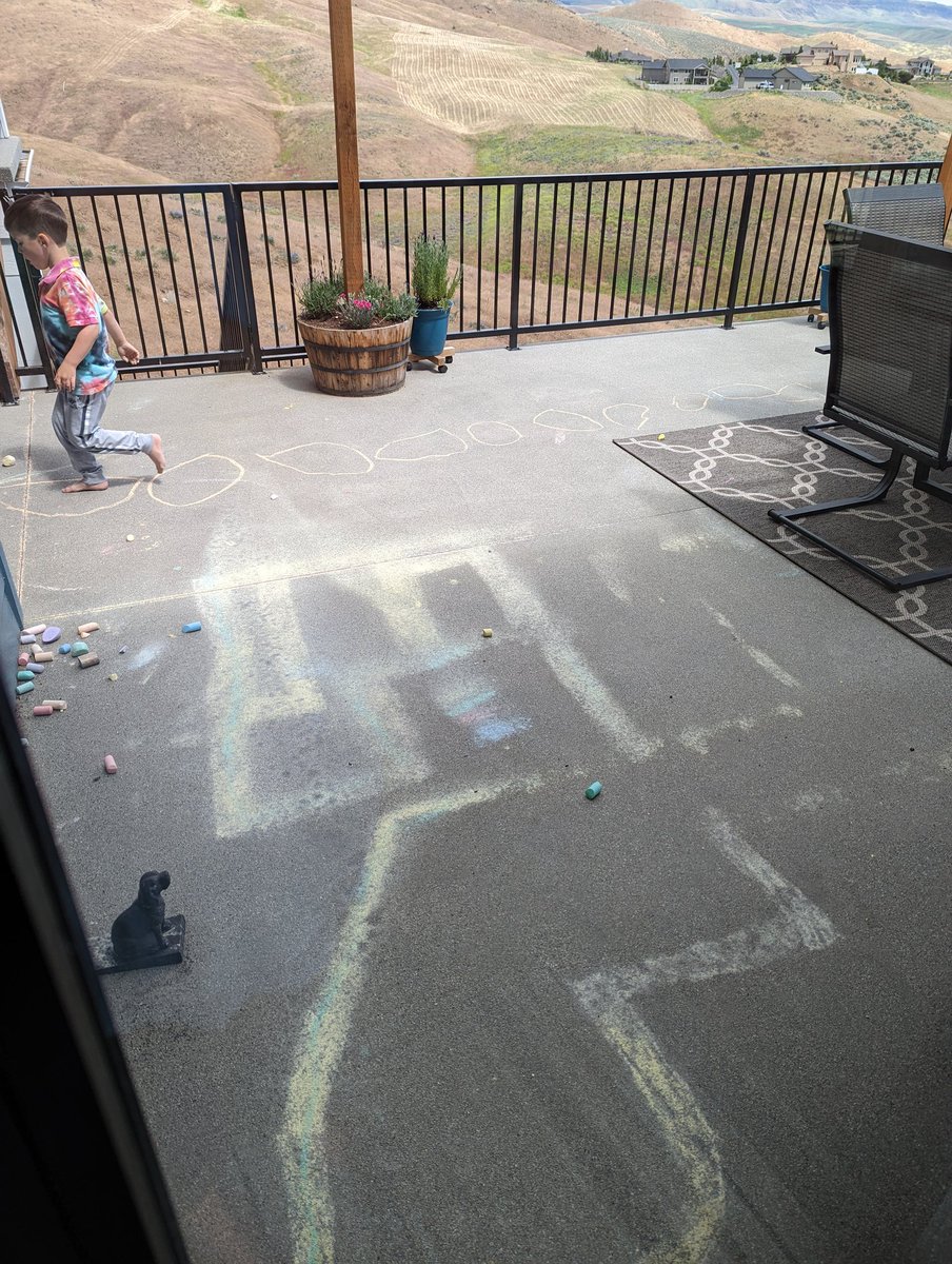 Okay, first official day of "summer" for us and I'm going to pretend I've got this #parenting thing down. Bucket full of chalk and haven't seen my kids all day. Check back with me in a couple weeks for my regularly scheduled meltdown. #motherhood #momlife #dadlife