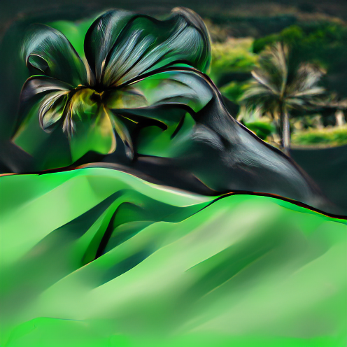 O_T_Human's tweet photo. Use dark green colors and place the subject in hawaii (#IDCU) #art #artist #artwork #nft #nfts #nftcollector https://t.co/yvRWD0IKOw