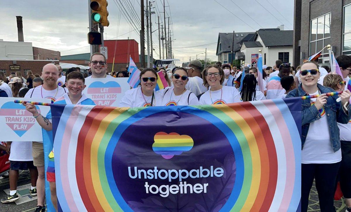 VRogers21's tweet photo. Indy Pride 2022!! Thank you! @salesforce #unstoppabletogether #IndyPride2022 #IndyPride #Salesforce  #TransRightsAreHumanRights  #lettranskidsplay https://t.co/8DY1b21YCH