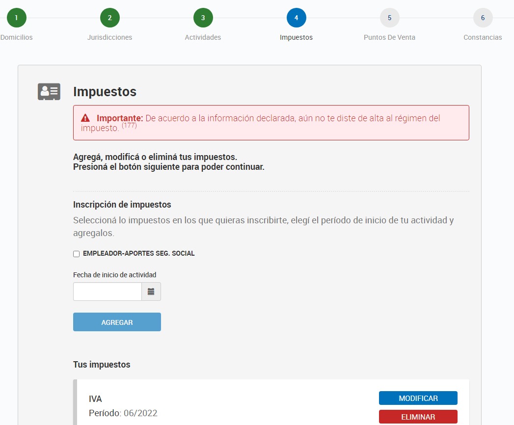 Leogustavob's tweet photo. Disculpen, quiero dar de alta en iva a una sociedad, pero el sistema registral no me permite. Dice que "aún no di de alta el régimen del impuesto (177)". A alguno le paso? @Contadoresenred @BlogDelContador @alerosenfeld https://t.co/0eyOlukr2d