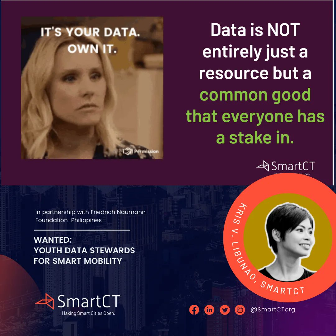 SmartCTorg's tweet photo. Data is the new fuel? Kris Libunao of SmartCT begged to disagree. "We must recognize that data is not just a ‘resource’. Rather, it is a common good that everyone has a stake in"😲  #smartCT #smartmobility #smartcities @FNFPhilippines https://t.co/gfFWLnEax0