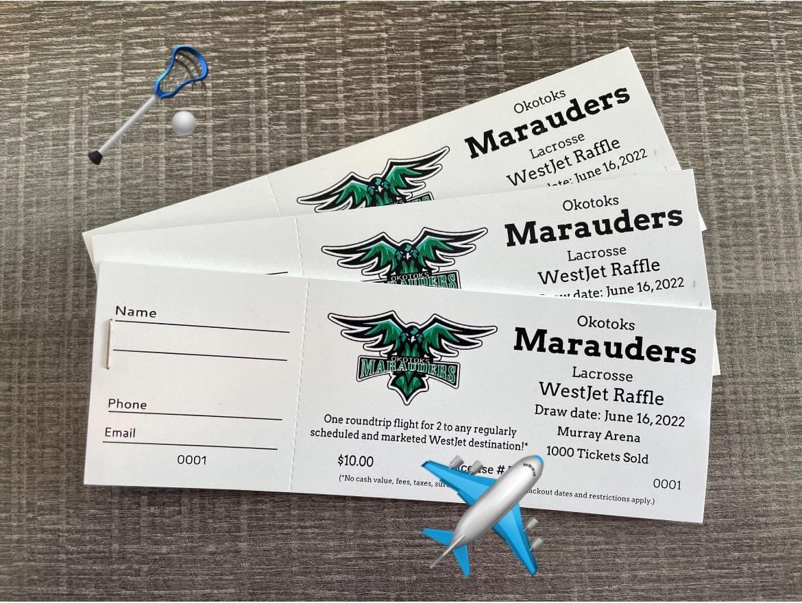 Hey Everyone, Tyson’s Jr B lacrosse team is doing a WestJet Raffle as a fundraiser!

Prize is one round trip flight for 2. 
Tickets are $10 each 

Please let us know if you are interested!
🥍💚✈️💚🥍
