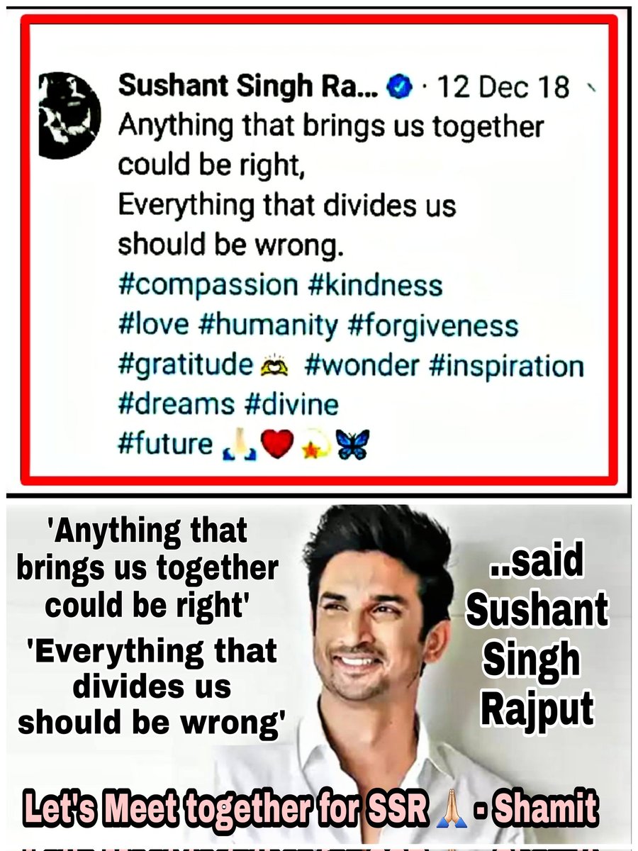 shamitda's tweet photo. Request all to please join together to pay homage to our beloved Sushant today 14June at Jantar Mantar Delhi, 2yrs after he left us all. Justice to his noble soul is essential.🙏🏻
@shwetasinghkirt @withoutthemind @divinemitz @Prashaant_KR @RoopaSpeaks @shekharsuman7 @nilotpalm6 https://t.co/zFi0hdbTc5