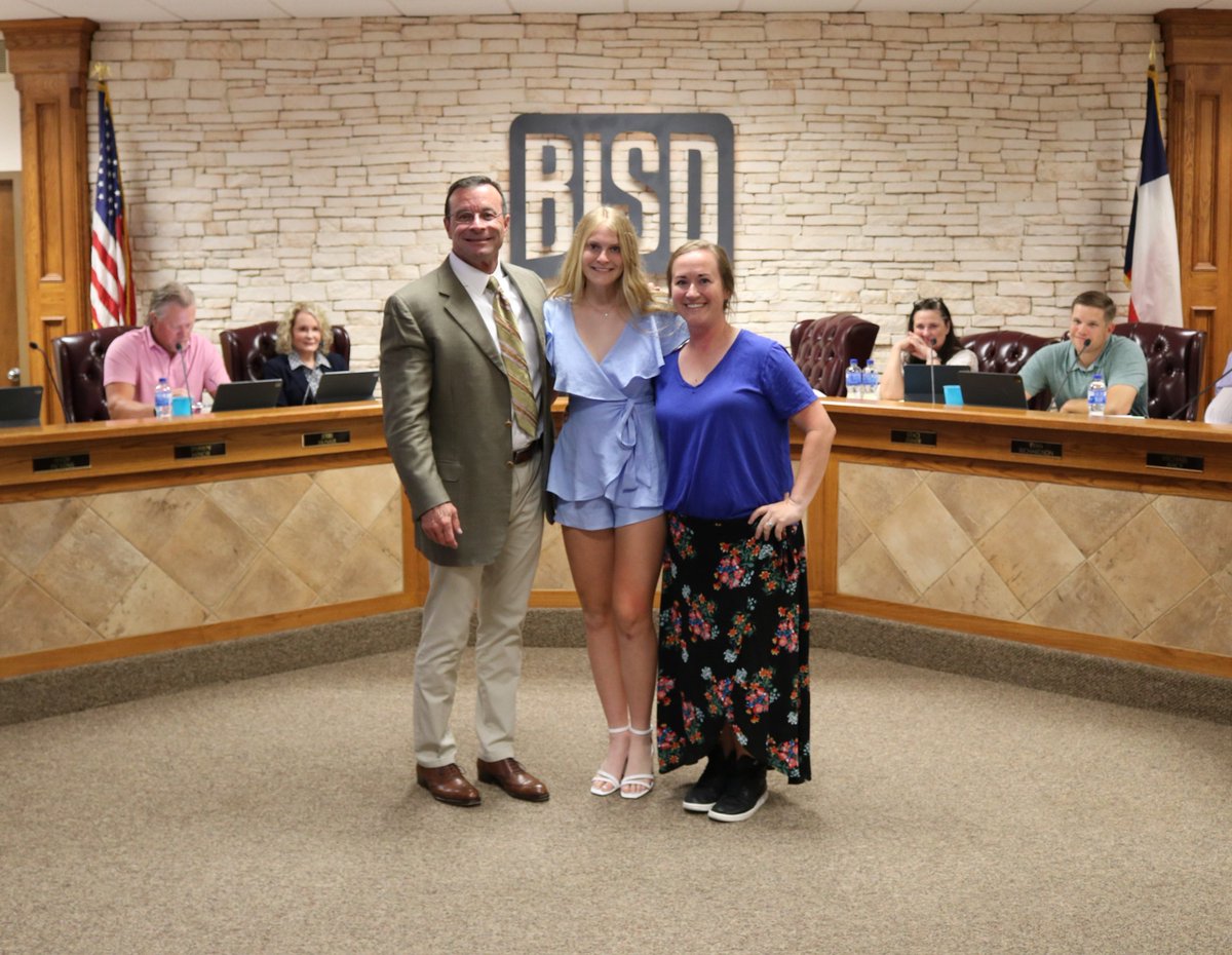 Trustees celebrated Libbie Mayfield for earning 2nd Team All-State honors. Congratulations! 

#BISDstandout | <a href="/CHSLadySpartans/">Lady Spartan Soccer</a>