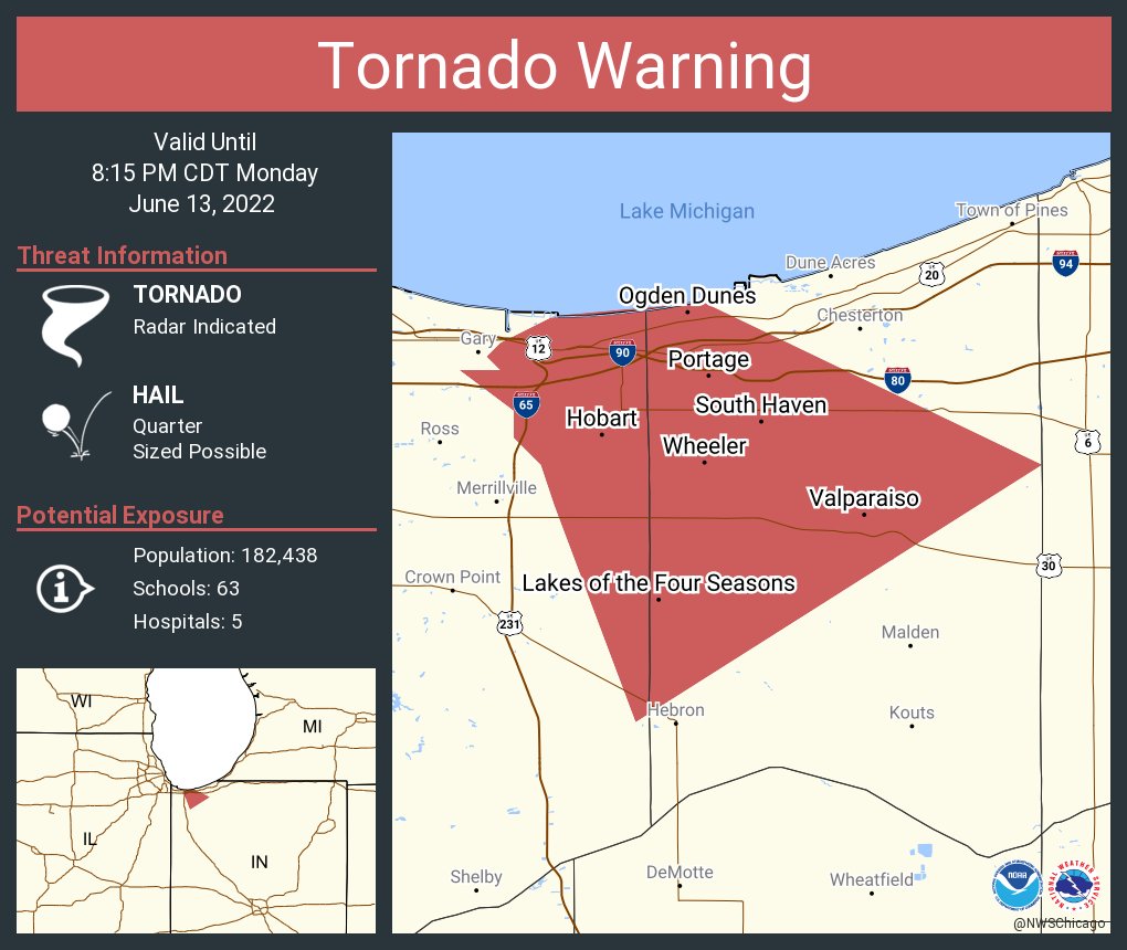 NWS Tornado on Twitter "Tornado Warning continues for Portage IN