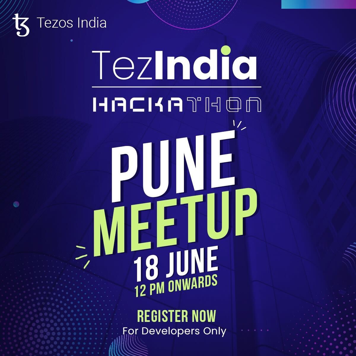 himanstwt's tweet photo. Hello #developers 👋
LETS CATCH UP! 😎

One of the Biggest #hackathon is here!!

The TEZINDIA HACKATHON and we would love to meet you and exchange some Insights on the hackathon.

Let’s catchup this Saturday!

Lunch is on us 🎉 along with some cool swag 👔 https://t.co/Hpdo5MWNnr