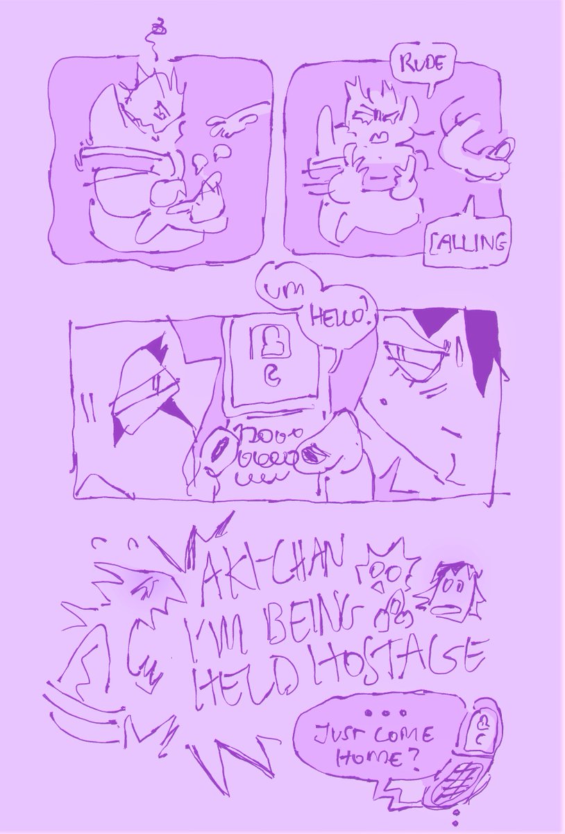 And a little comic about when Haetori hijacked Hideo, possessing them just to be a nuisance 🪰 