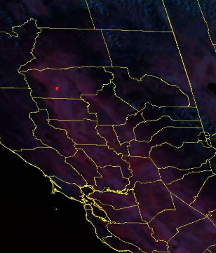 The new Rancho Tehama Reserve fire in Tehama Co. is showing up on the late afternoon IR satellite. #RanchoFire #cawx