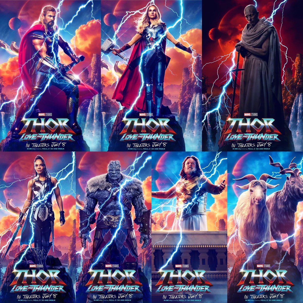 PCFpodcast's tweet photo. Check out these new posters for the upcoming movie Thor: Love and Thunder. #Thor #thorloveandthunder #marvel #disney https://t.co/7yi5m34zpV