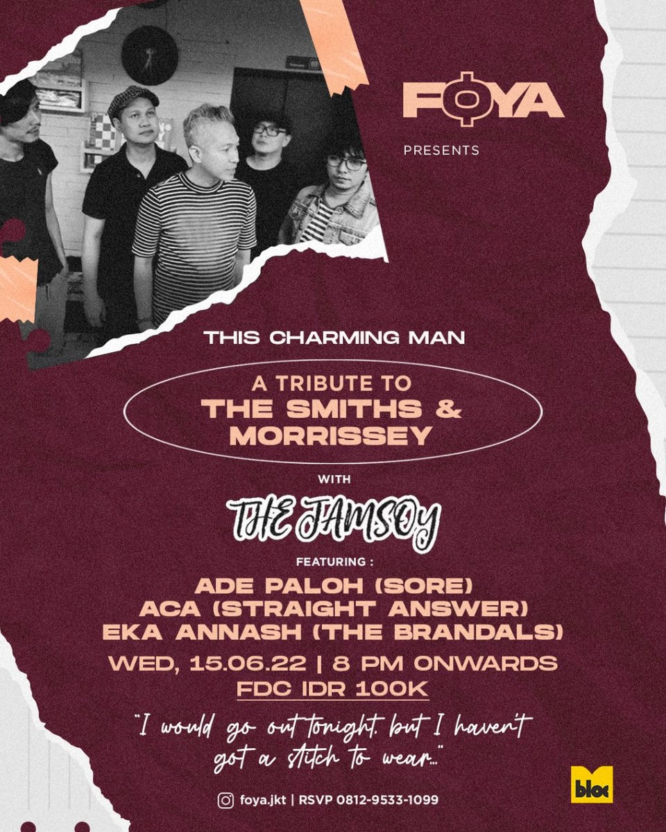 N080N's tweet image. The Jamsoy Live @ FOYA 15062022
#thejamsoy
#thesmiths
#morrissey