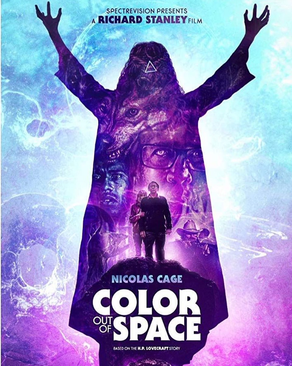 PCFpodcast's tweet photo. Massacre Monday: The Color out of Space- After a meteorite lands in the front yard of their farm, the Gardner family find themselves battling a mutant extraterrestrial organism transforming their quiet rural life into a technicolor nightmare.
#nickcage #horror #hplovecraft https://t.co/CMcttUZJAi